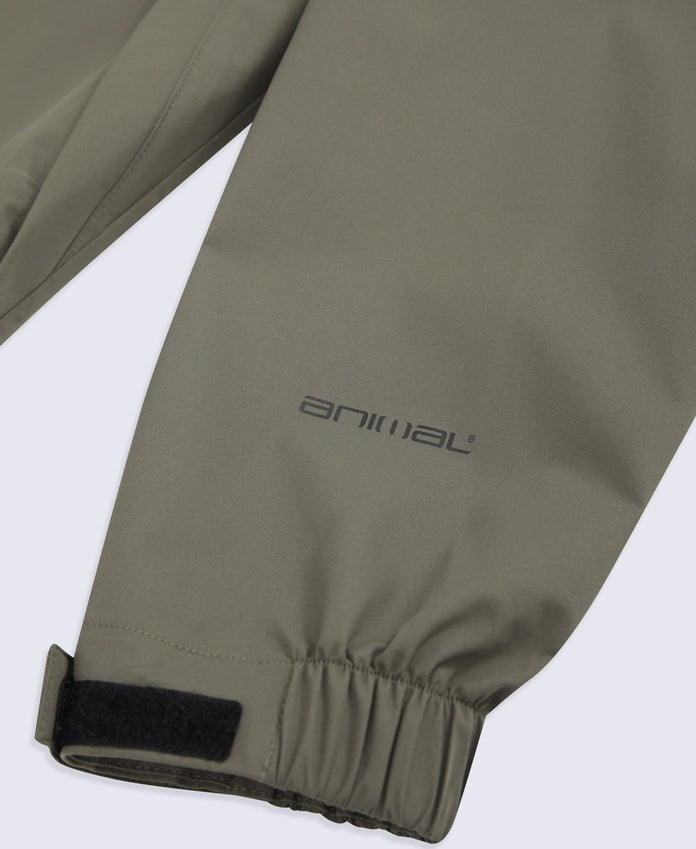 Pace Mens Waterproof Packable Jacket - Dark Khaki