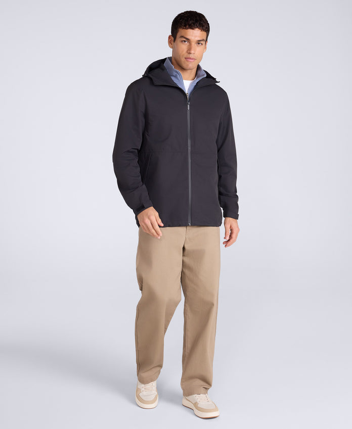 Pace Mens Waterproof Packable Jacket - Jet Black