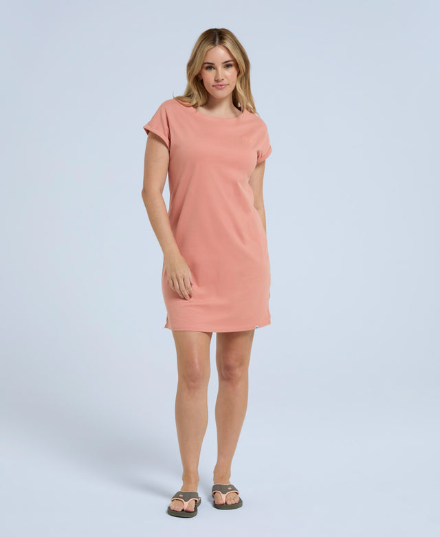 Holly Womens Organic Jersey Dress - Coral