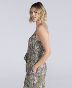 Flora Womens EcoVero Capri Jumpsuit - Light Khaki