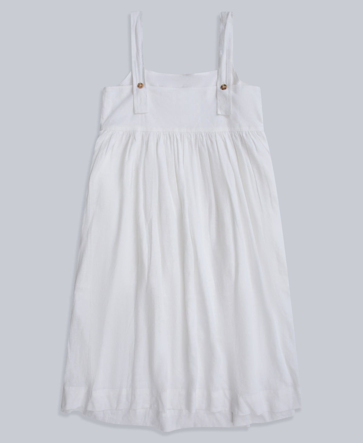 Linen Womens Midi Dress - White
