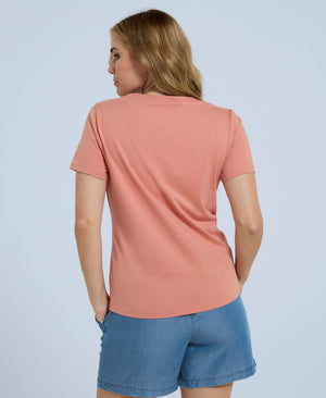 Marina Womens Script Logo T-Shirt - Coral