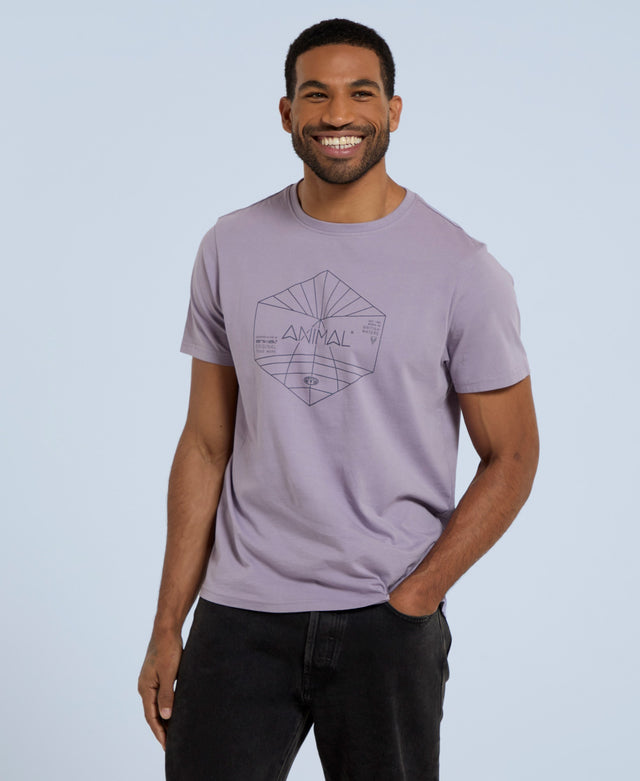 Jacob Mens Linear Organic T-Shirt - Lilac