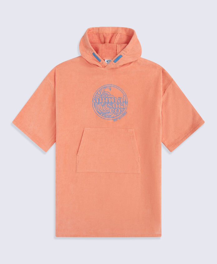 Gill Kids Towelling Poncho - Coral