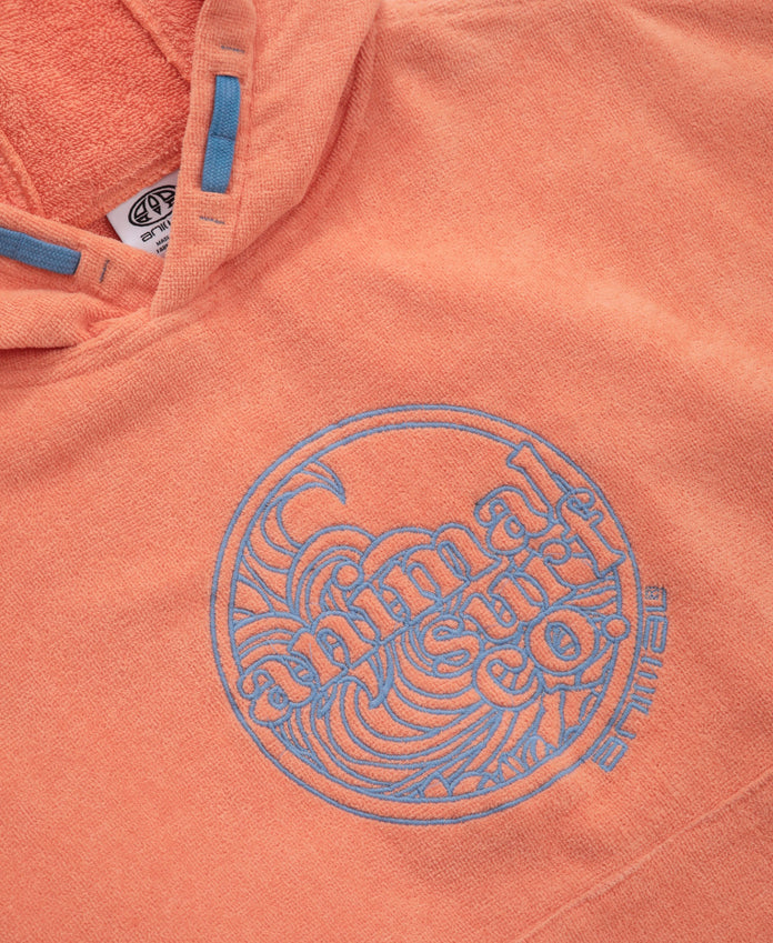 Gill Kids Towelling Poncho - Coral