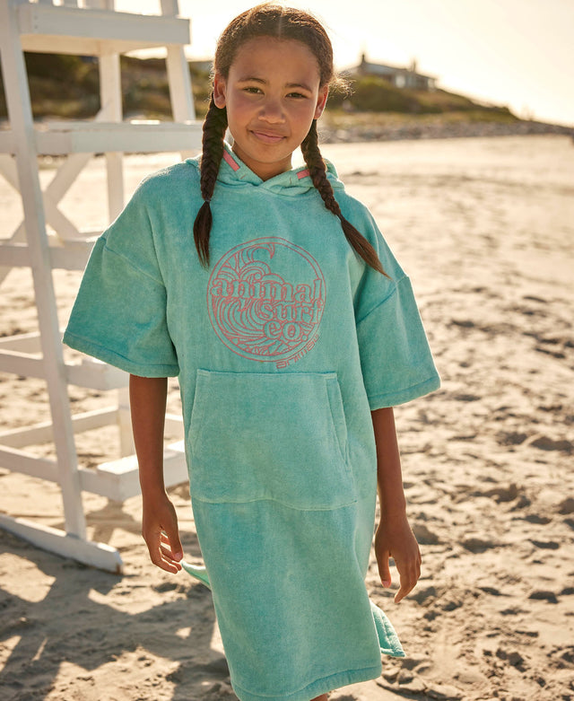 Gill Kids Organic Towelling Poncho - Turquoise