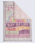 Printed Packaway Quilted Blanket - Beige