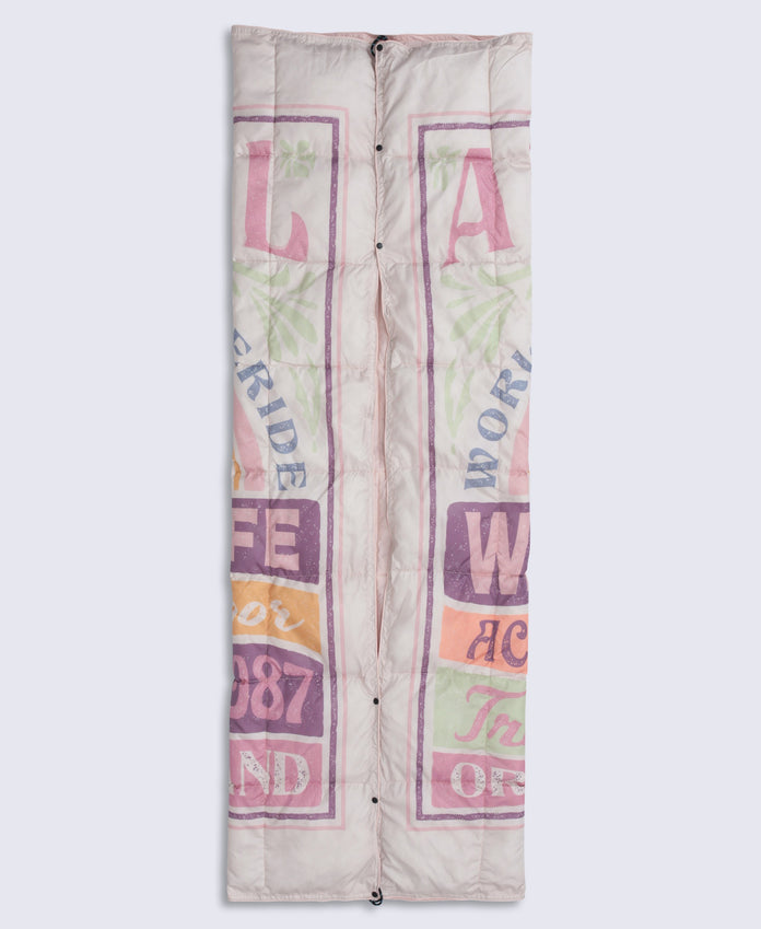 Printed Packaway Quilted Blanket - Beige