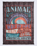 Printed Packaway Quilted Blanket - Dark Brown