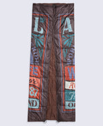 Printed Packaway Quilted Blanket - Dark Brown