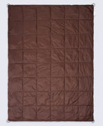 Printed Packaway Quilted Blanket - Dark Brown