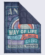 Printed Packaway Quilted Blanket - Dark Purple
