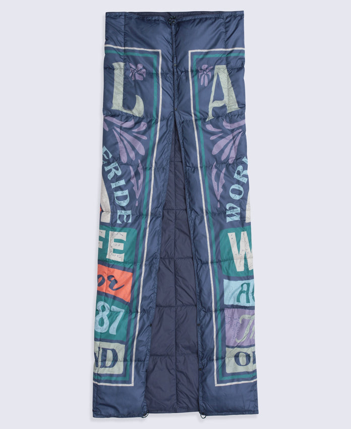 Printed Packaway Quilted Blanket - Dark Purple