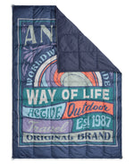 Printed Packaway Quilted Blanket - Dark Purple