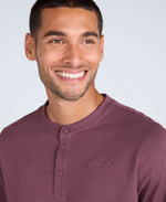 Noah Mens Henley Top - Dark Purple