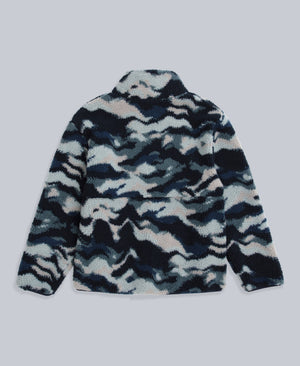 Hennie Mens Printed Borg Jacket - Blue