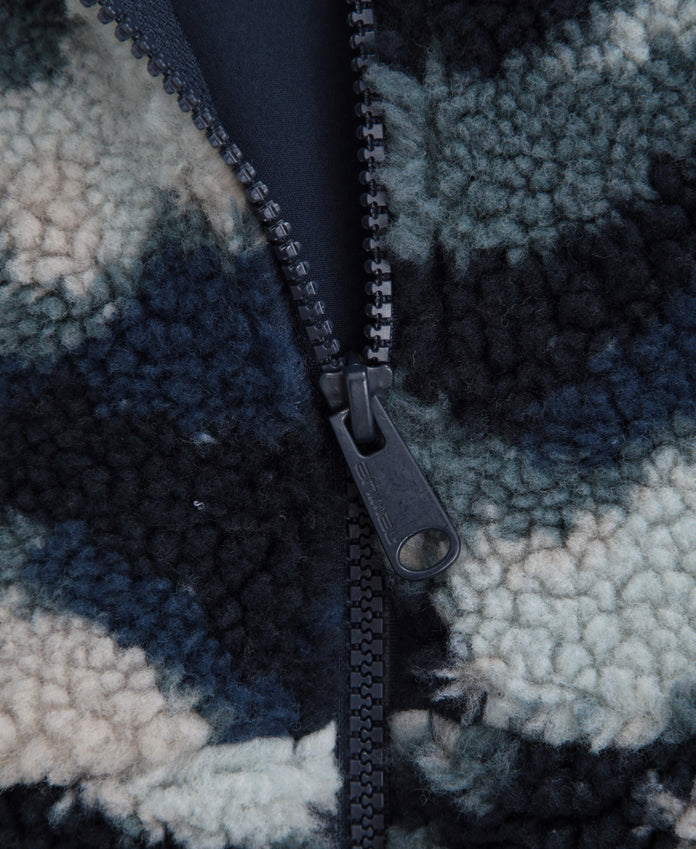 Hennie Mens Printed Borg Jacket - Blue