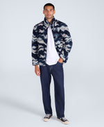 Hennie Mens Printed Borg Jacket - Blue