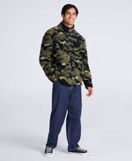 Hennie Mens Printed Borg Jacket - Dark Green