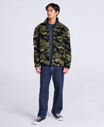Hennie Mens Printed Borg Jacket - Dark Green