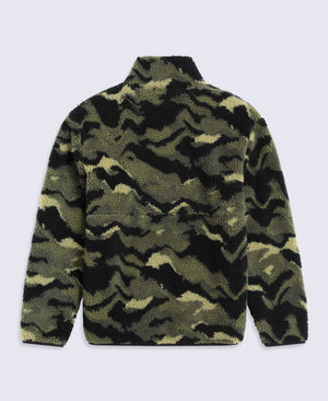 Hennie Mens Printed Borg Jacket - Dark Green