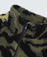 Hennie Mens Printed Borg Jacket - Dark Green