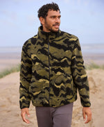 Hennie Mens Printed Borg Jacket - Dark Green