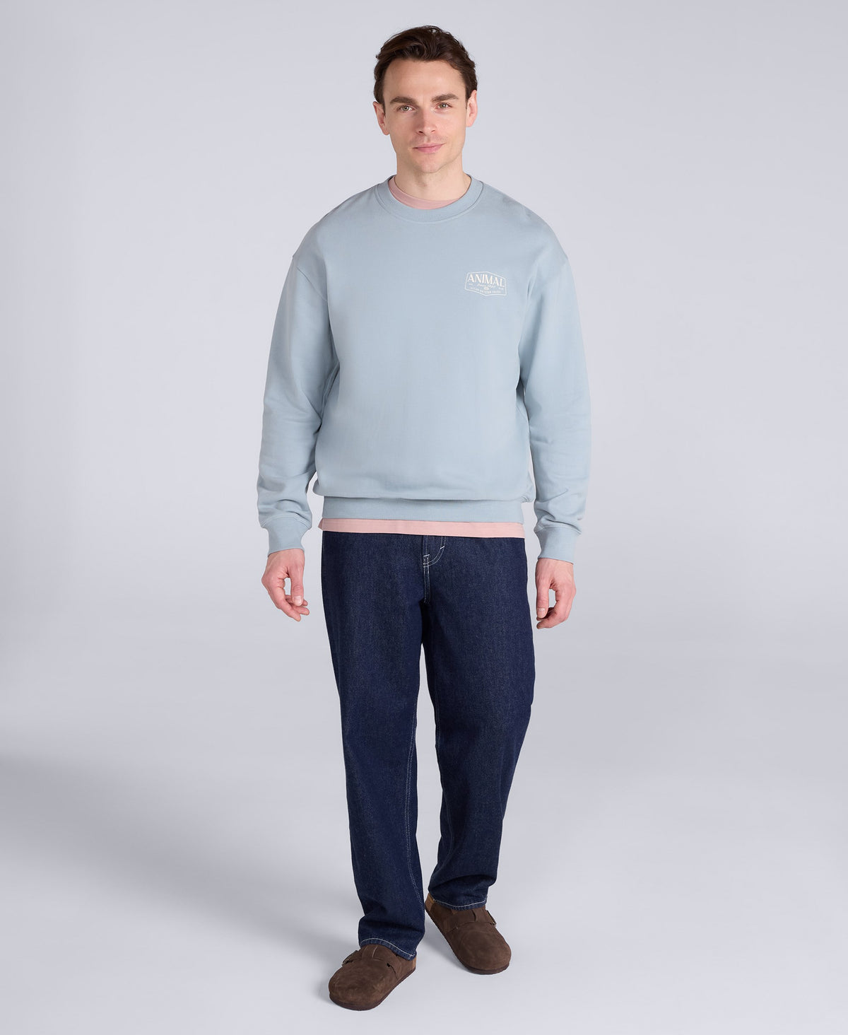 Jonah Mens Drop Shoulder Sweatshirt - Bright Blue