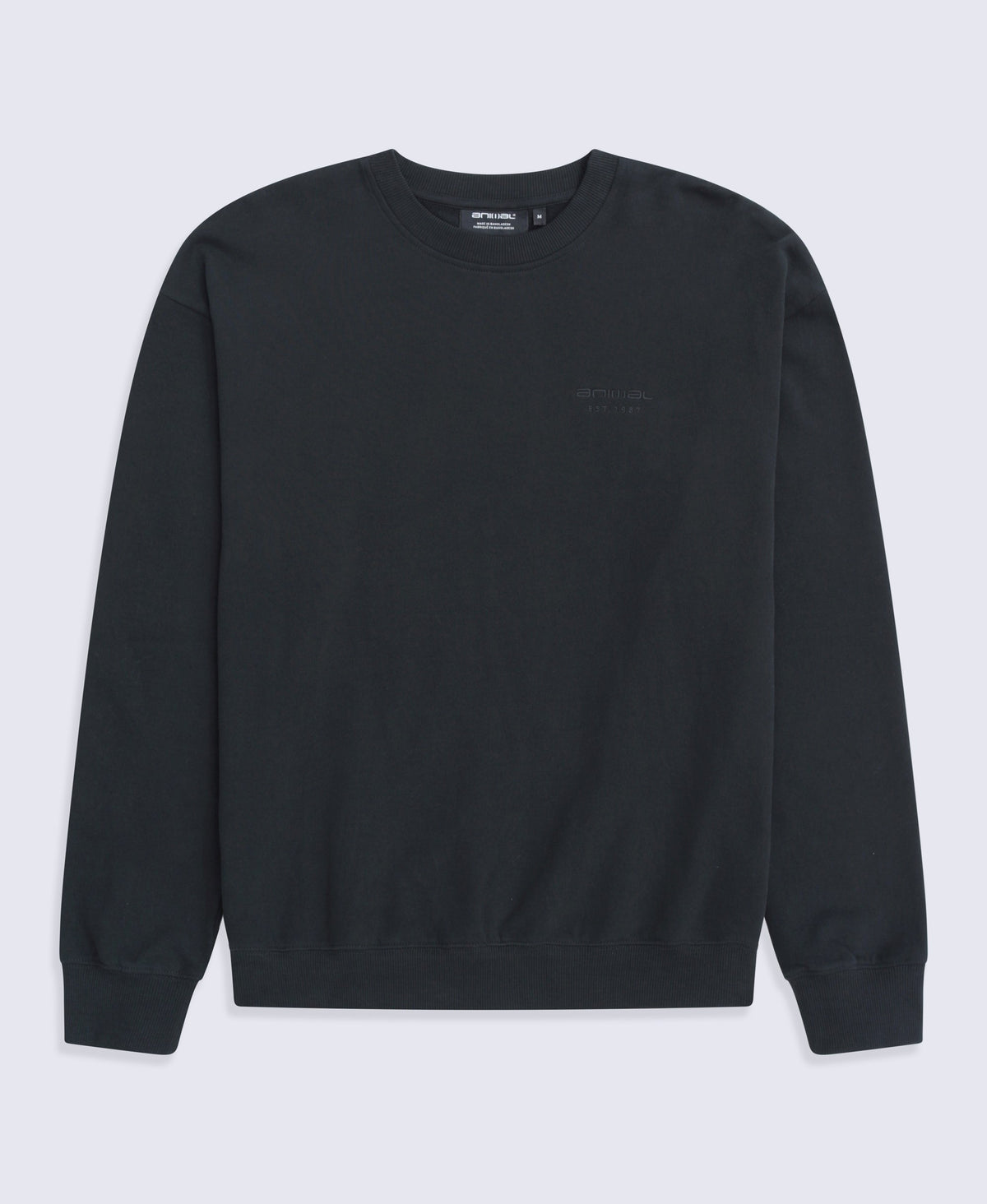Jonah Mens Drop Shoulder Sweatshirt - Black