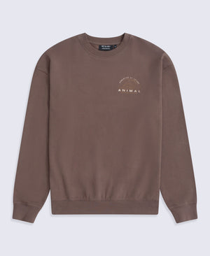 Jonah Mens Drop Shoulder Sweatshirt - Brown