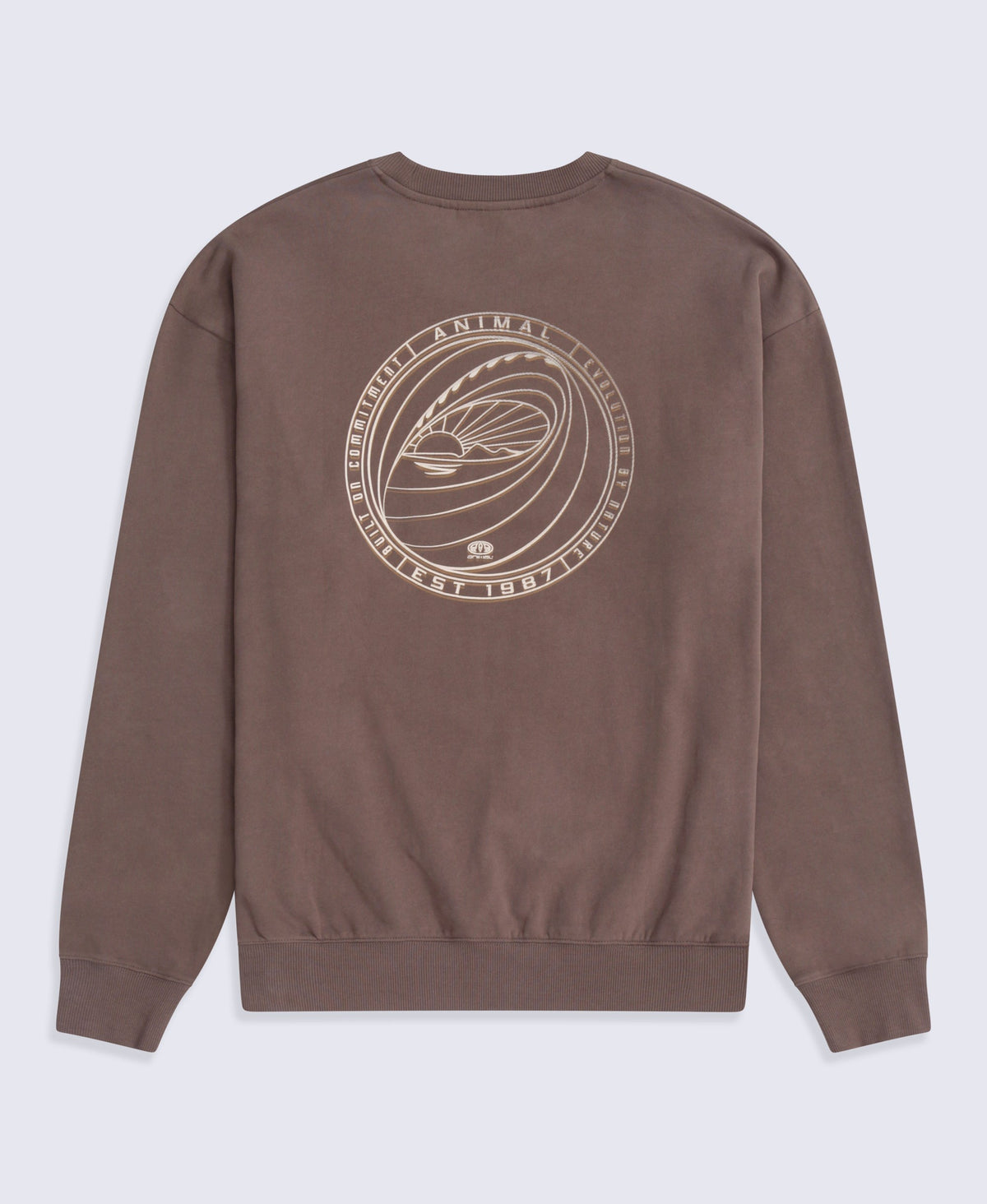 Jonah Mens Drop Shoulder Sweatshirt - Brown
