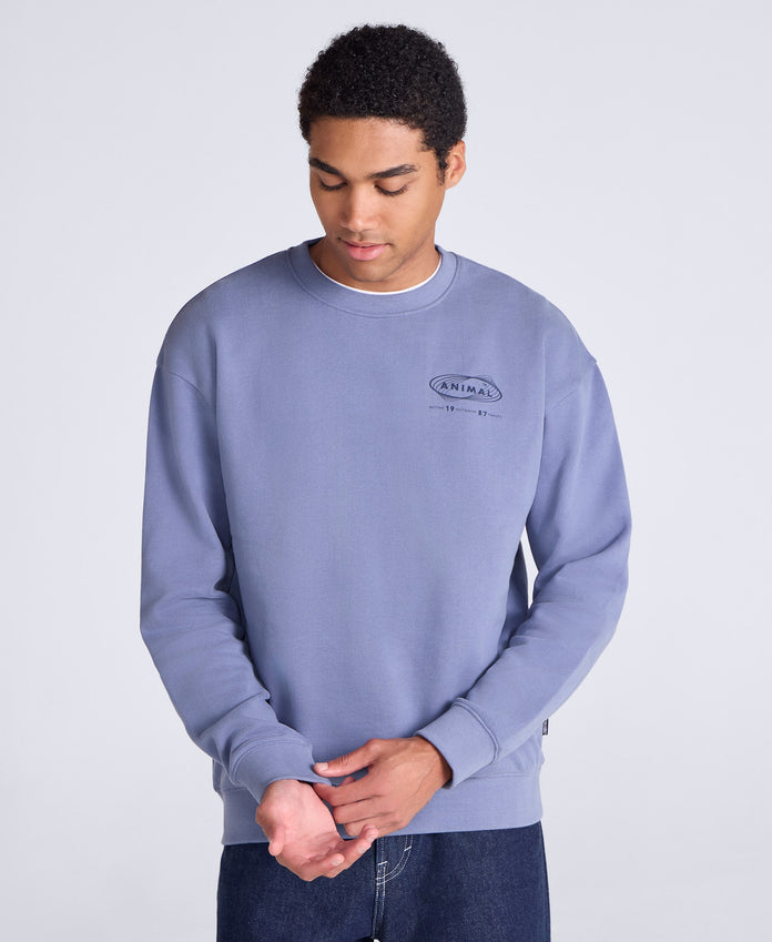Jonah Mens Drop Shoulder Sweatshirt - Dark Blue