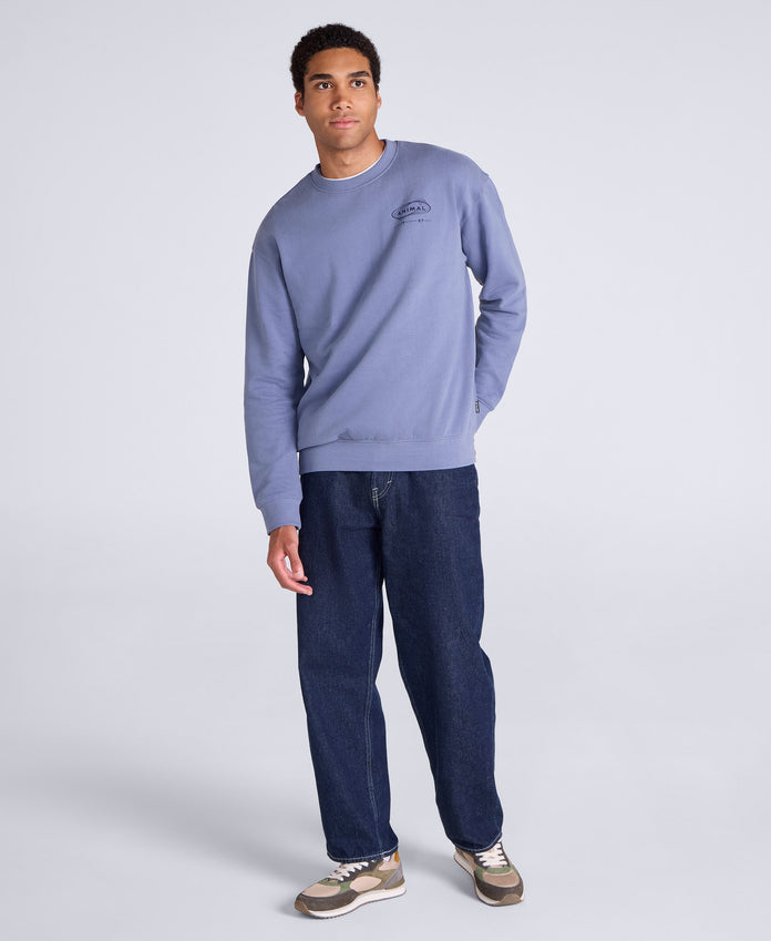 Jonah Mens Drop Shoulder Sweatshirt - Dark Blue