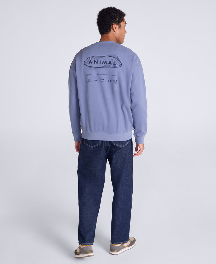 Jonah Mens Drop Shoulder Sweatshirt - Dark Blue
