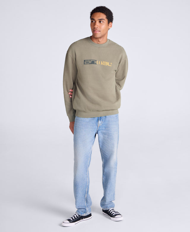 Jonah Mens Drop Shoulder Sweatshirt - Khaki