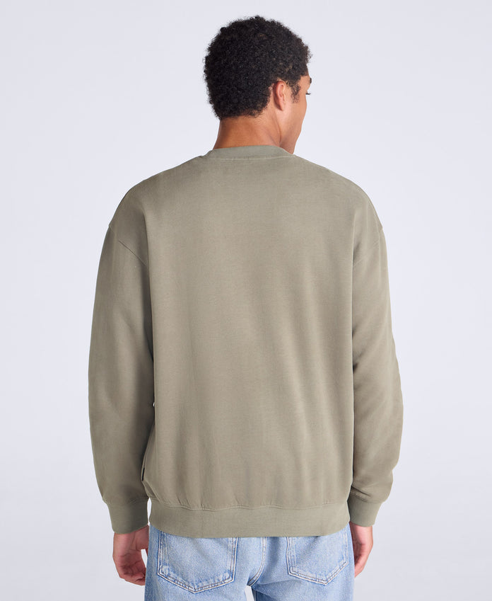 Jonah Mens Drop Shoulder Sweatshirt - Khaki