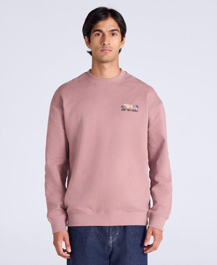 Jonah Mens Drop Shoulder Sweatshirt - Pink