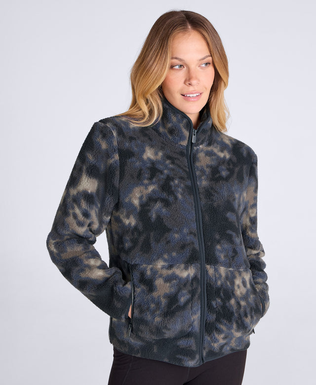 Hennie Womens Printed Borg Jacket - Blue