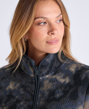 Hennie Womens Printed Borg Jacket - Blue