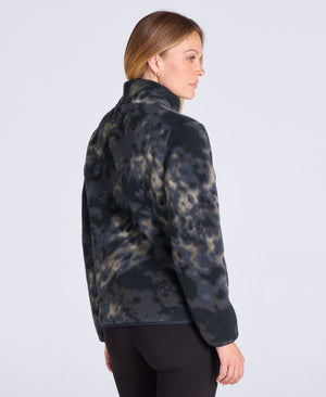 Hennie Womens Printed Borg Jacket - Blue