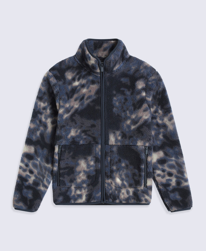 Hennie Womens Printed Borg Jacket - Blue