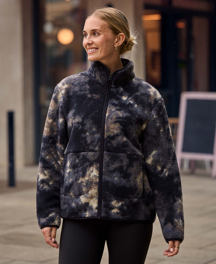 Hennie Womens Printed Borg Jacket - Blue