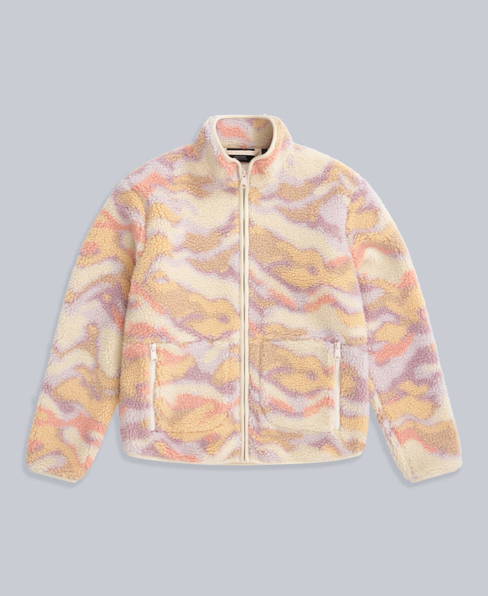 Hennie Women's Printed Borg Jacket - Pink