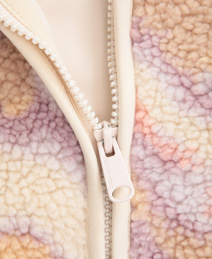 Hennie Women's Printed Borg Jacket - Pink