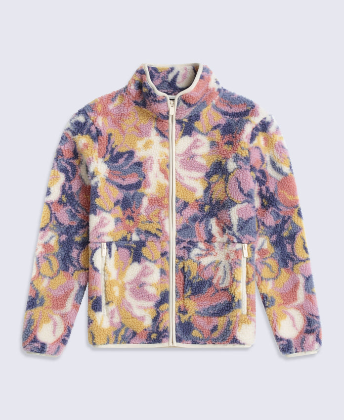 Hennie Womens Printed Borg Jacket - Pale Pink