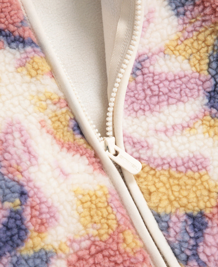 Hennie Womens Printed Borg Jacket - Pale Pink