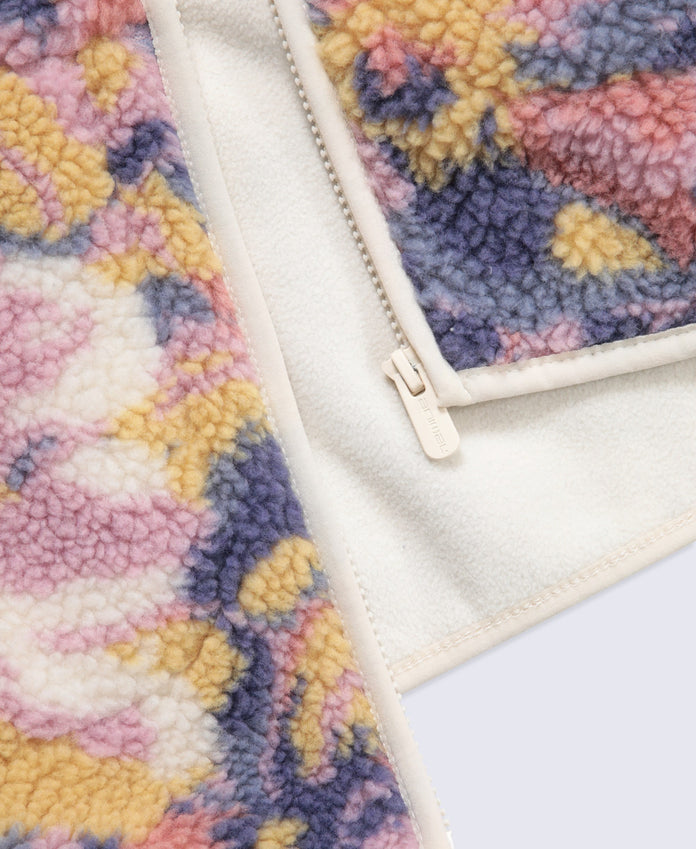 Hennie Womens Printed Borg Jacket - Pale Pink