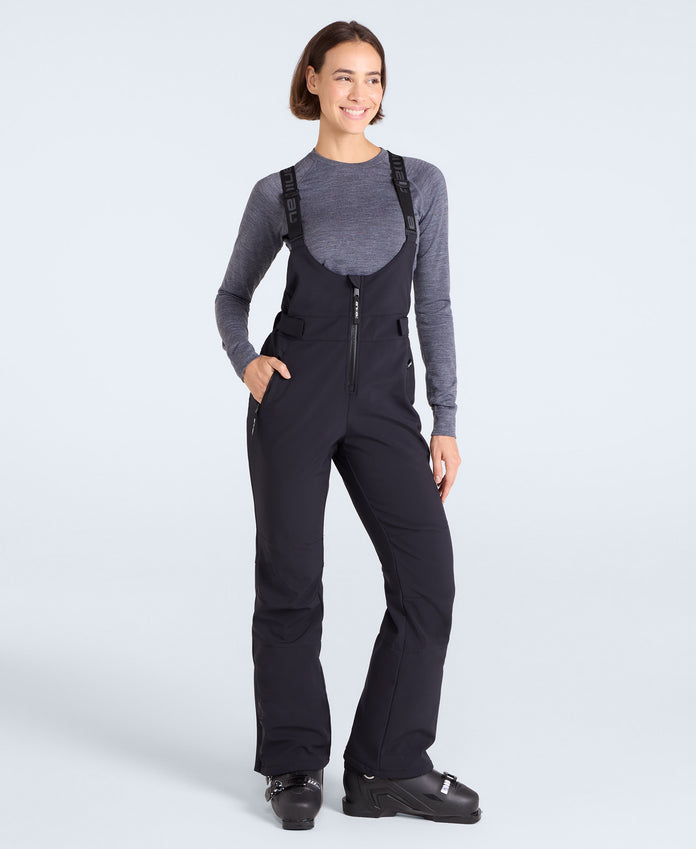 Powder Womens Bib Front Ski Pants - Black