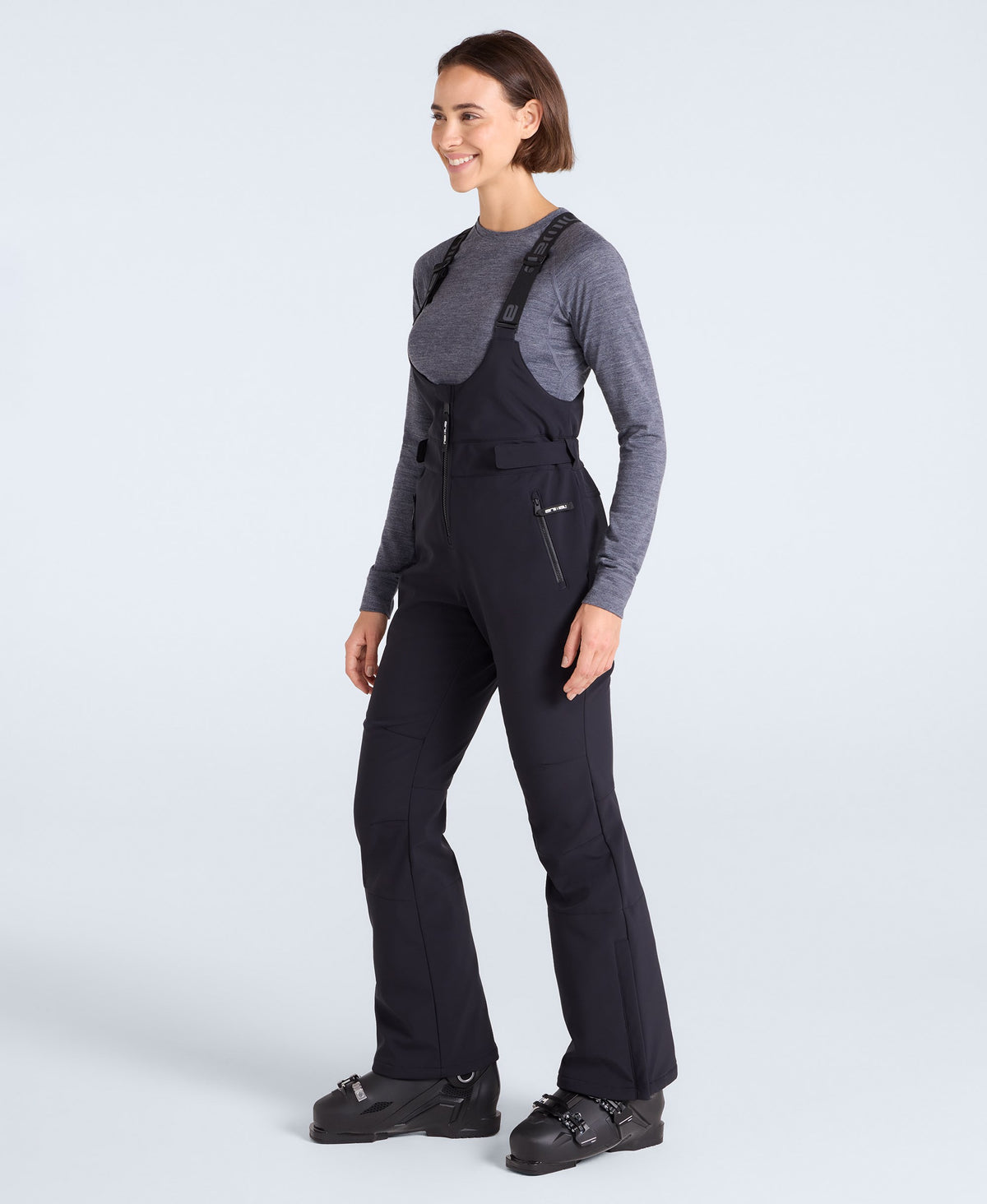 Powder Womens Bib Front Ski Pants - Black