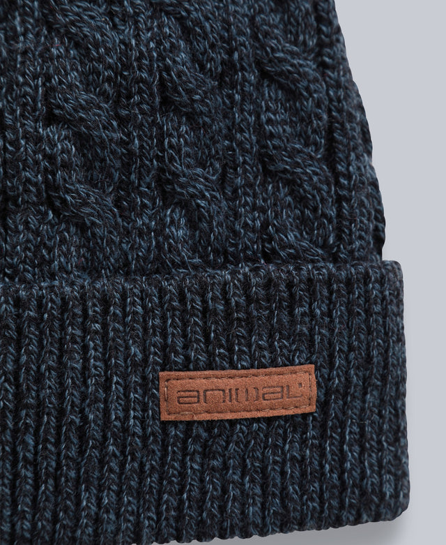 Drew Fur Lined Cable Beanie - Navy
